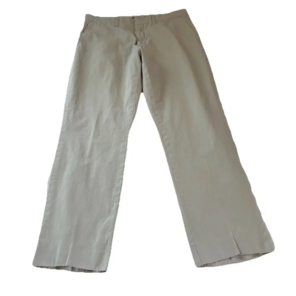 J.Crew Classic Fit Straight Leg Light Beige Chino Pants 34x32 Cotton Twill
